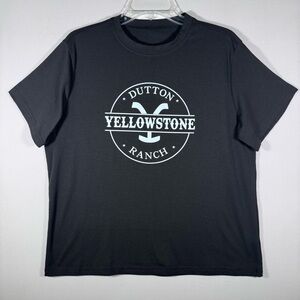 Yellowstone Dutton Ranch TV T-Shirt Black With White Logo Size XL